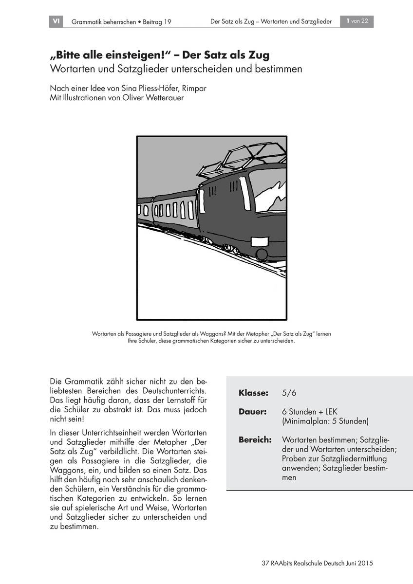 „Bitte alle einsteigen!“ – Der Satz als Zug „Bitte alle einsteigen!“ – Der Satz als Zug